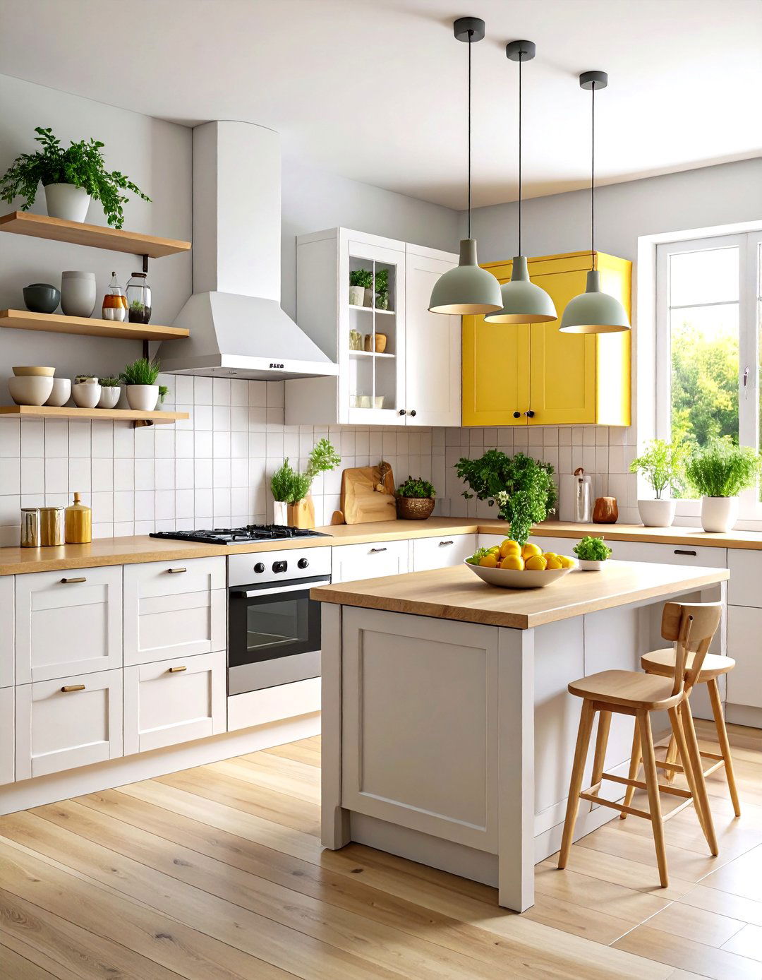 Scandinavian Kitchen Without Upper Cabinets - 20 Kitchens Without Upper Cabinets