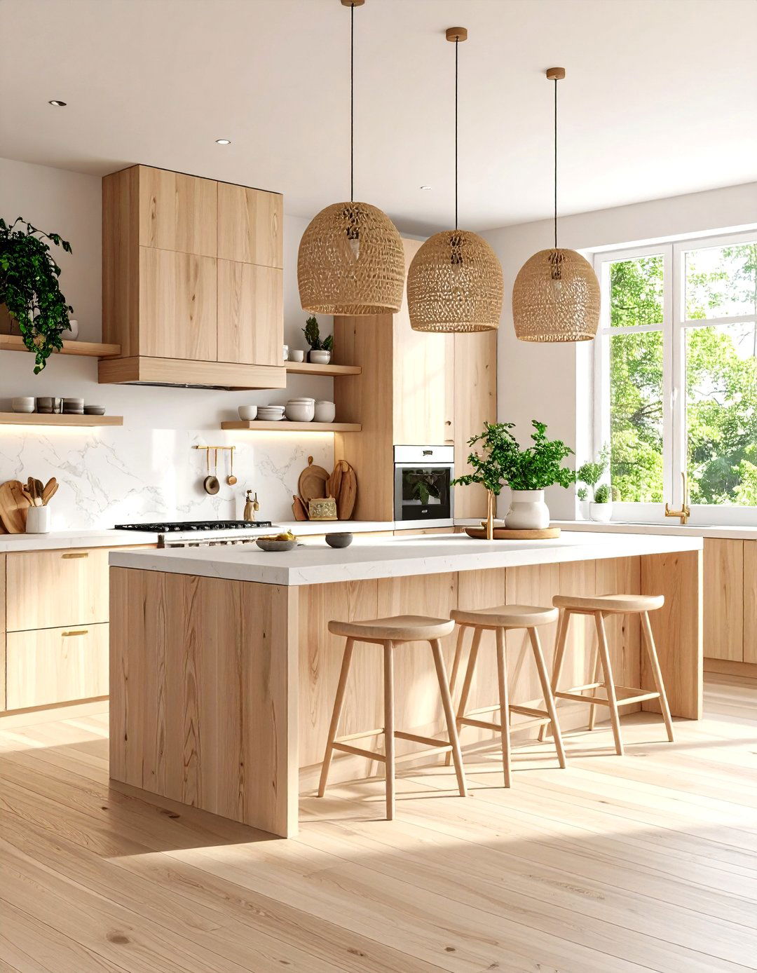 Scandinavian L Shaped Kitchen with Light Woods and Whites - 20 l shaped kitchen ideas