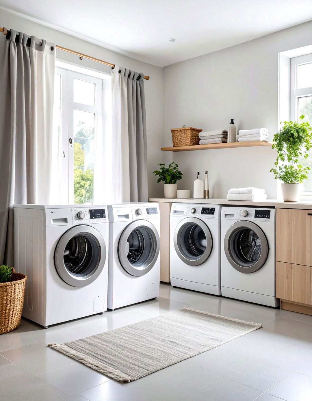 Scandinavian Laundry Room Curtain Aesthetic - 20 Laundry Room Curtain Ideas