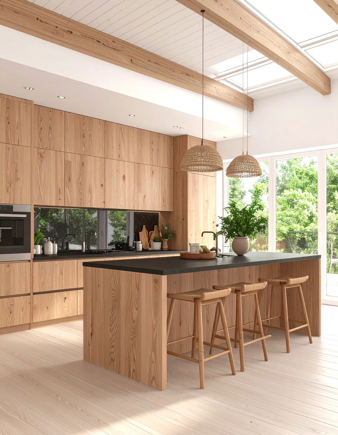 Scandinavian Light Brown Kitchen Cabinets With Black Countertops - 20 Brown Kitchen Cabinets With Black Countertops