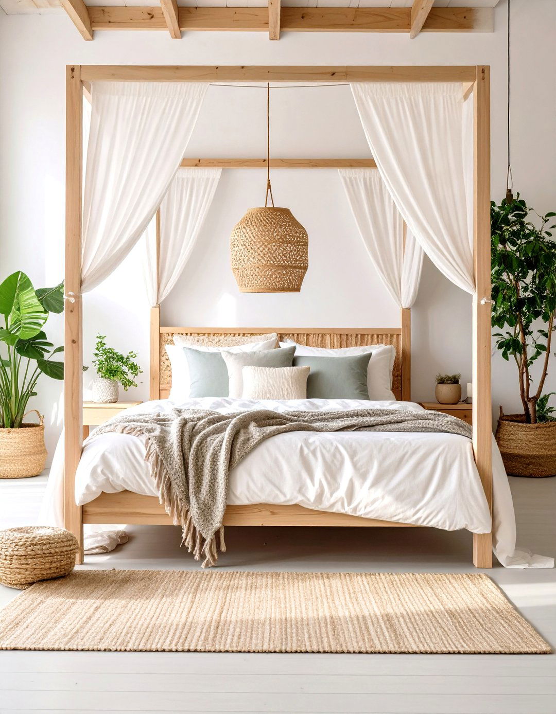 Scandinavian Light Wood Canopy Bed - 20 Canopy Bed Ideas