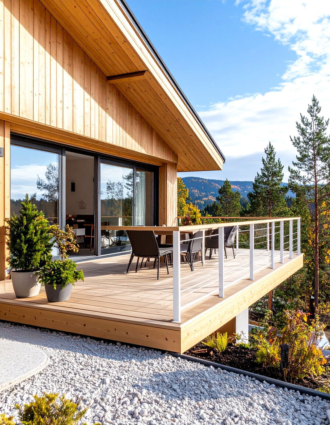 Scandinavian Lightwood Cantilever Balcony - 20 Cantilever Balcony Ideas