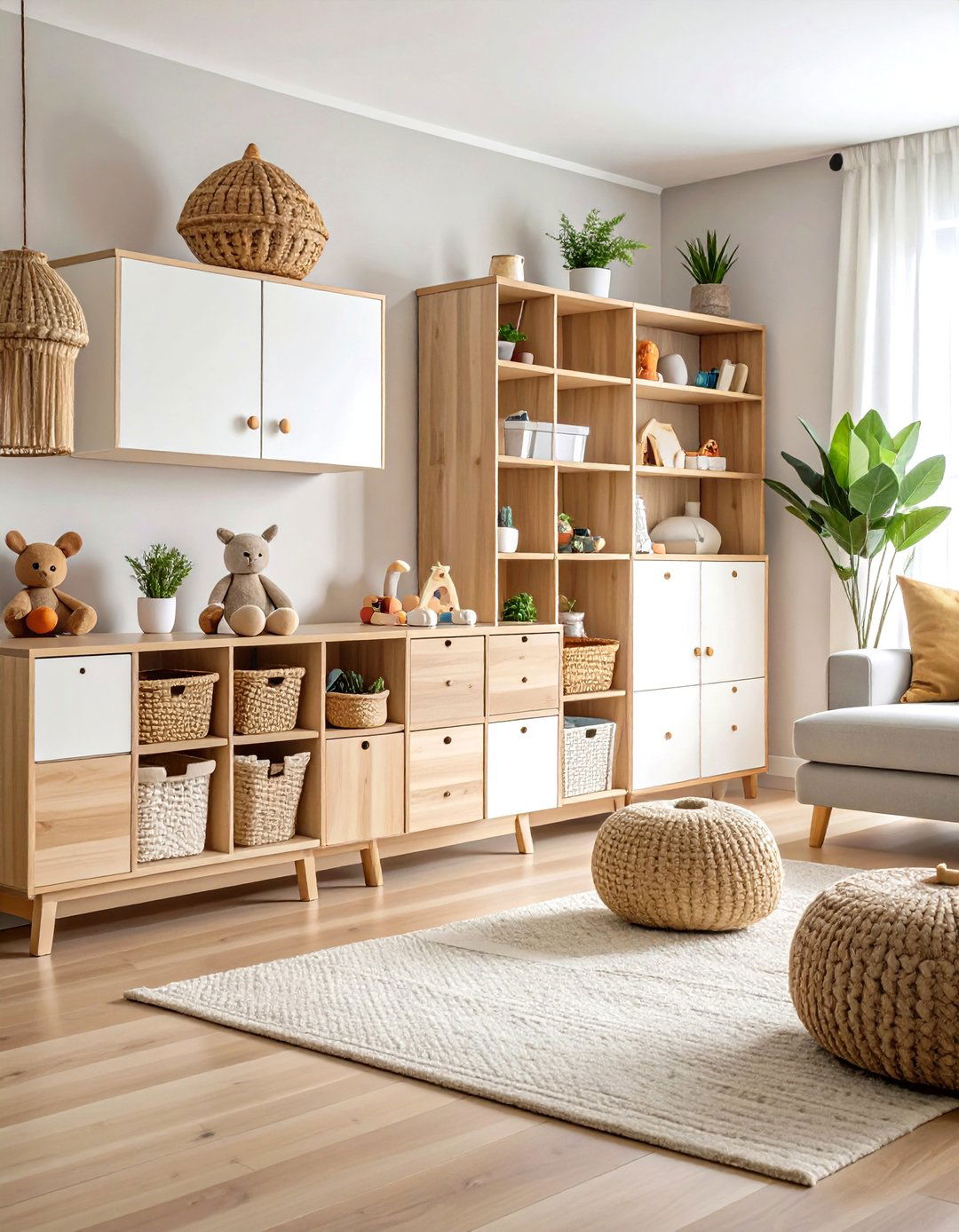 Scandinavian Living Room Toy Storage Simplicity - 20 Living Room Toy Storage Ideas