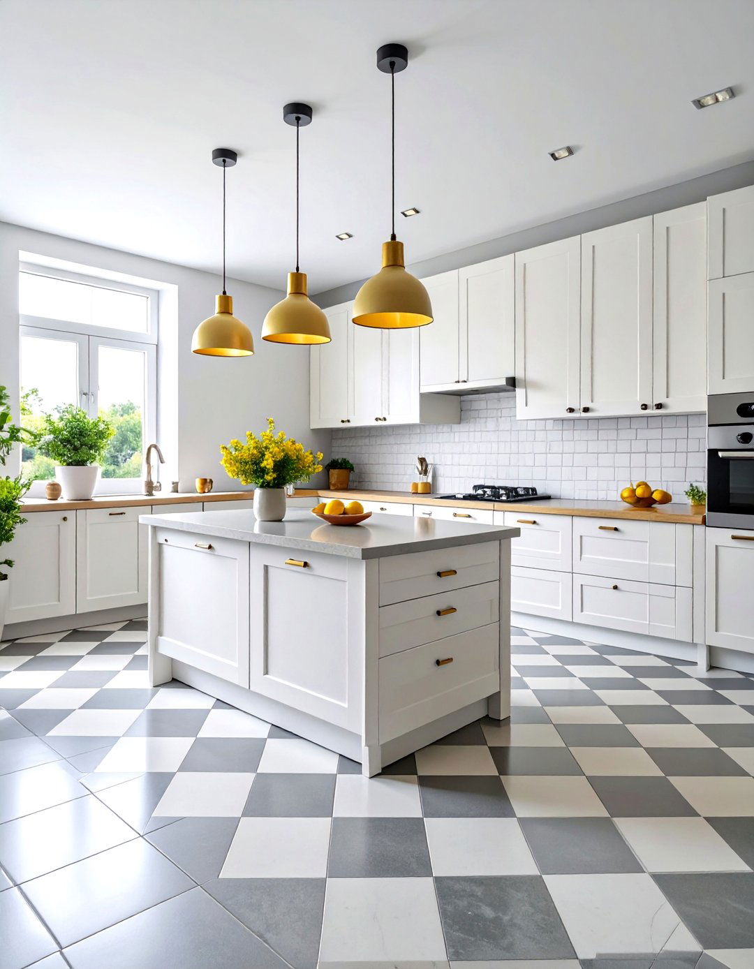 Scandinavian Minimalist Checkered Floors Kitchen - 20 Kitchens With Checkered Floors