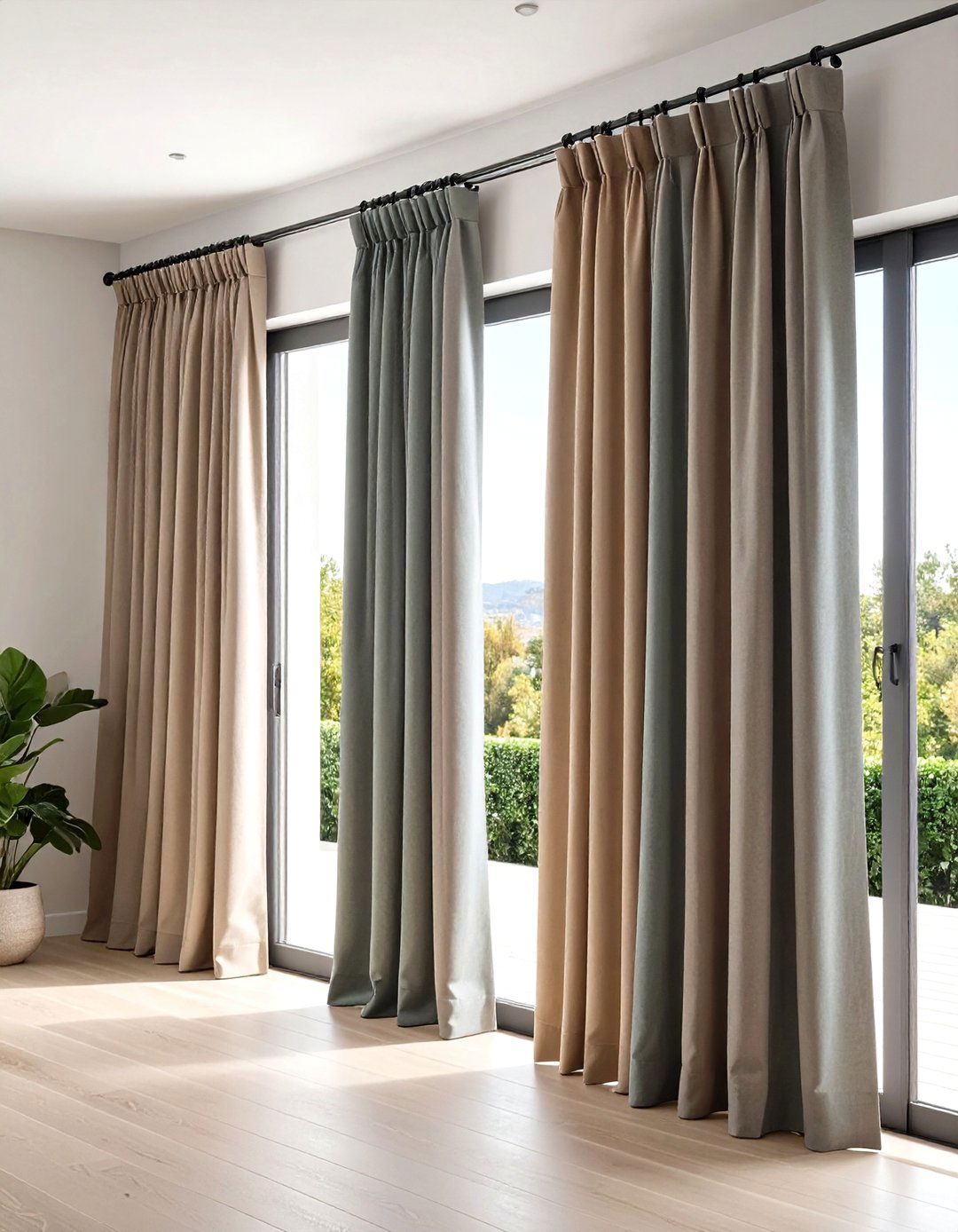 Scandinavian Minimalist Curtains - 20 Sliding Door Curtain Ideas