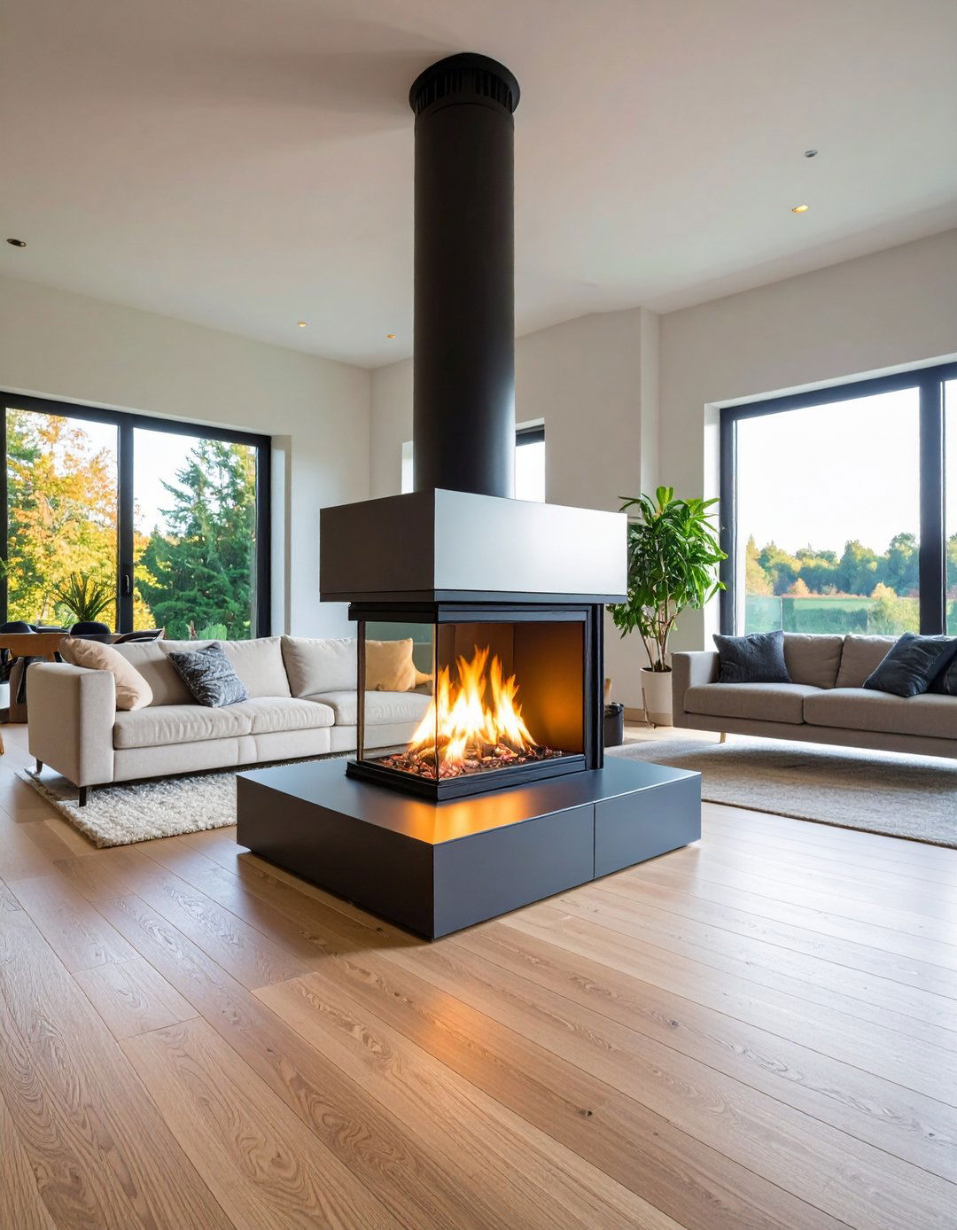 Scandinavian Minimalist Gas Fireplace - 20 Gas Fireplace Ideas