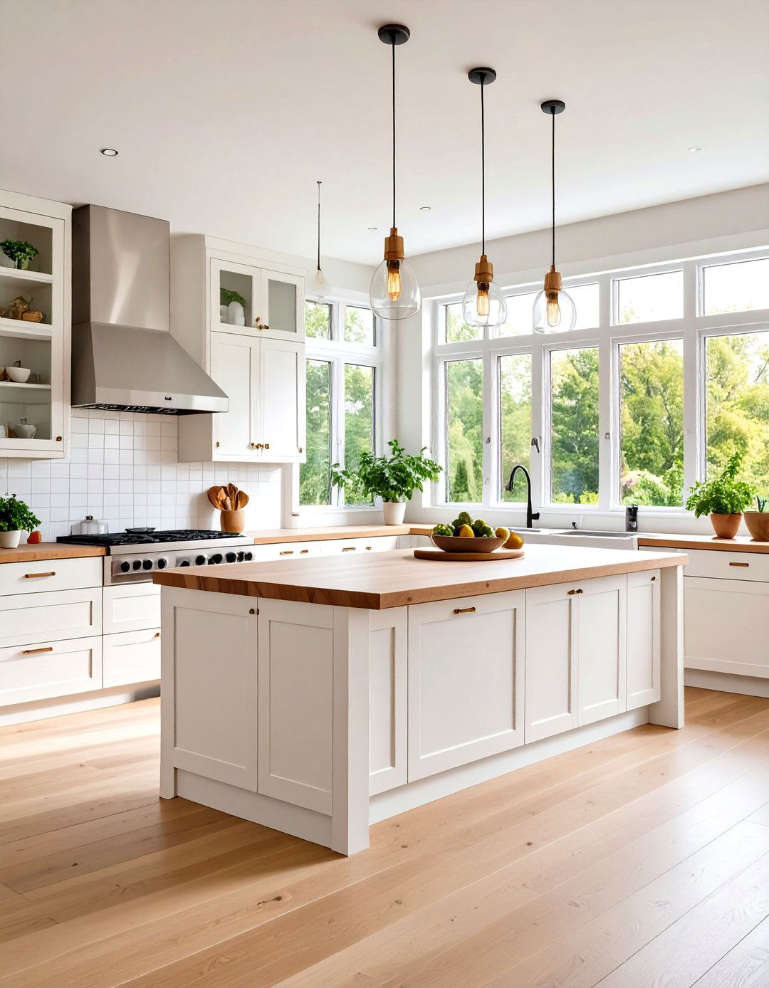 Scandinavian Minimalist Kitchen with Butcher Block Countertops - 20 Kitchens With Butcher Block Countertops