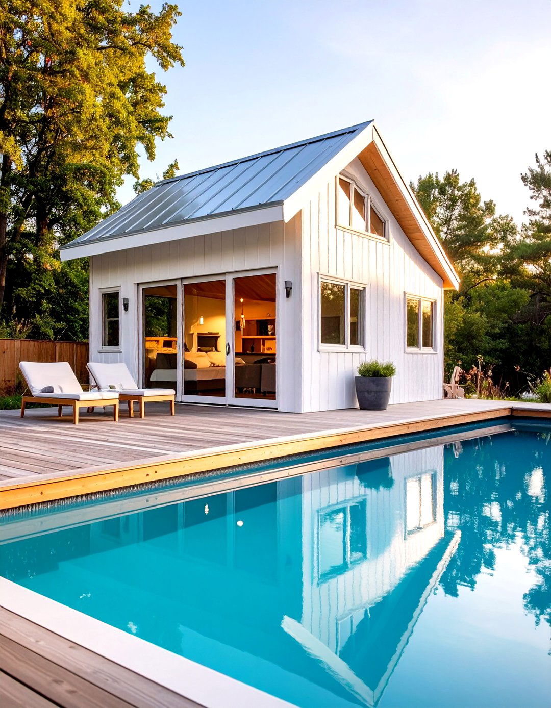 Scandinavian Minimalist Pool Shed - 20 Pool Shed Ideas