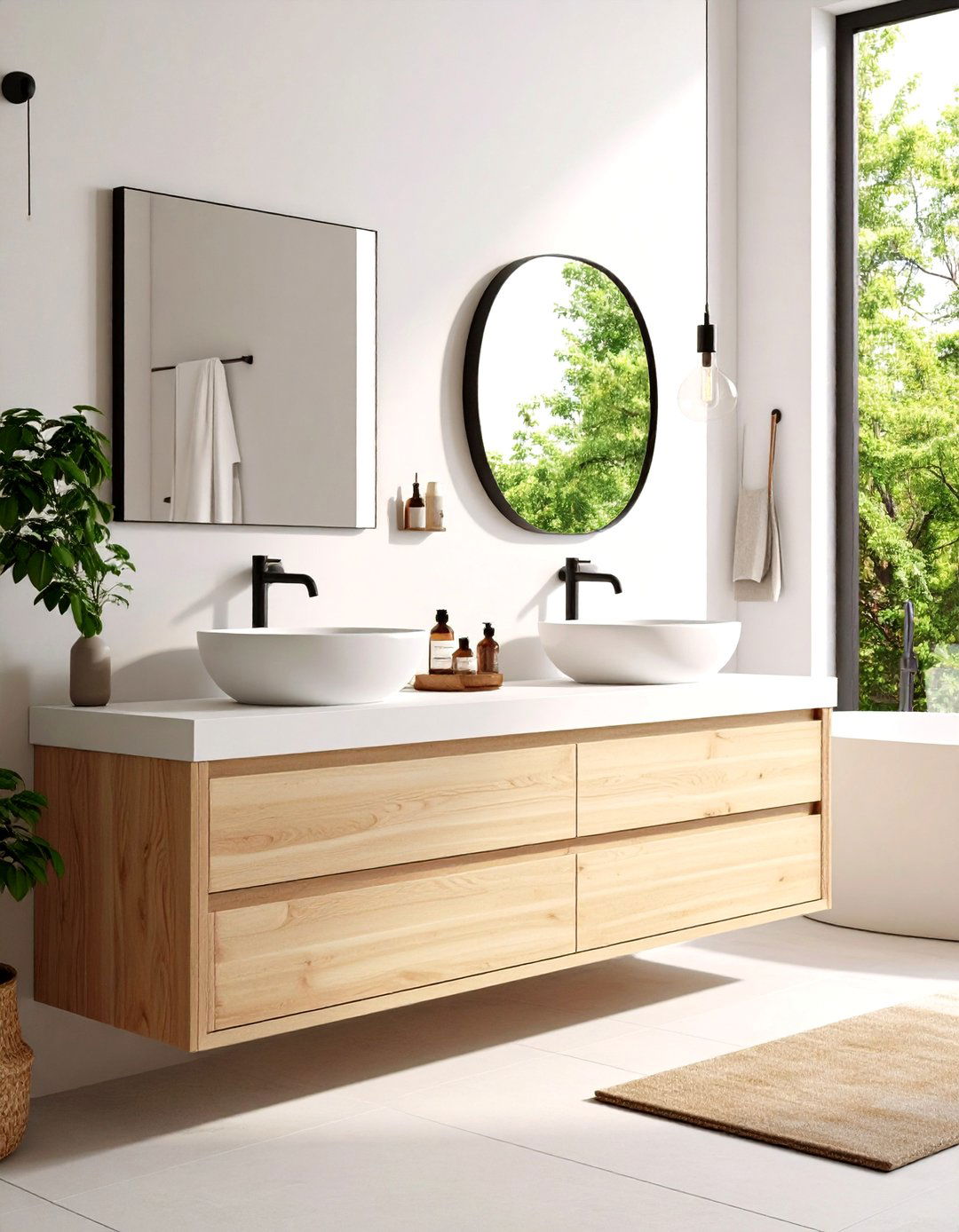 Scandinavian Oak Wood Bathroom Vanity - 20 Wood Bathroom Vanity Ideas