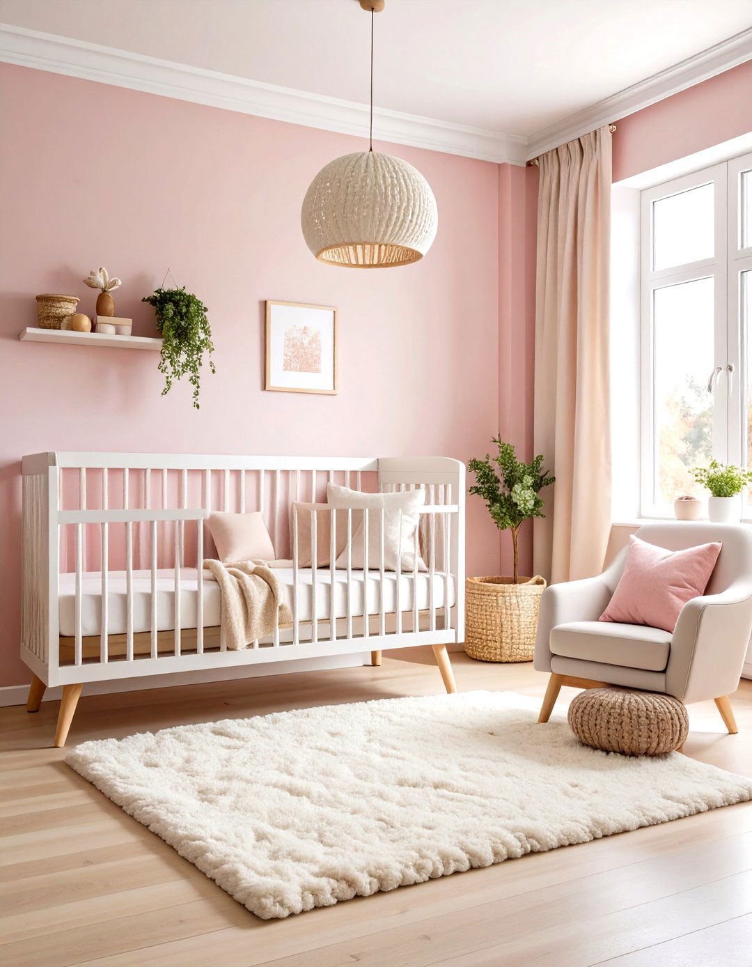 Scandinavian Pink Nursery with Hygge Comfort - 20 Pink Nursery Ideas