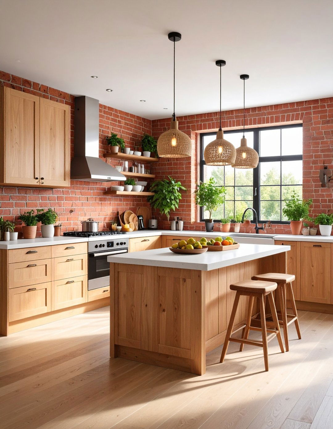 Scandinavian Red Brick Kitchen Nordic Simplicity - 20 Red Brick Kitchen Ideas