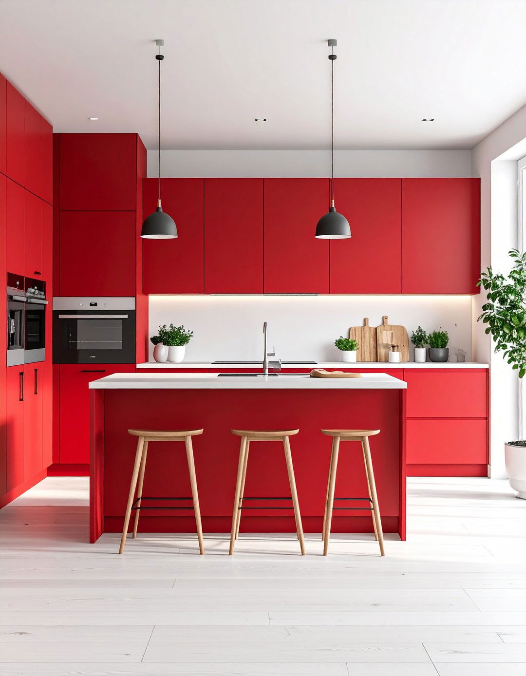 Scandinavian Red Kitchen Minimalist Design - 20 Red Kitchens