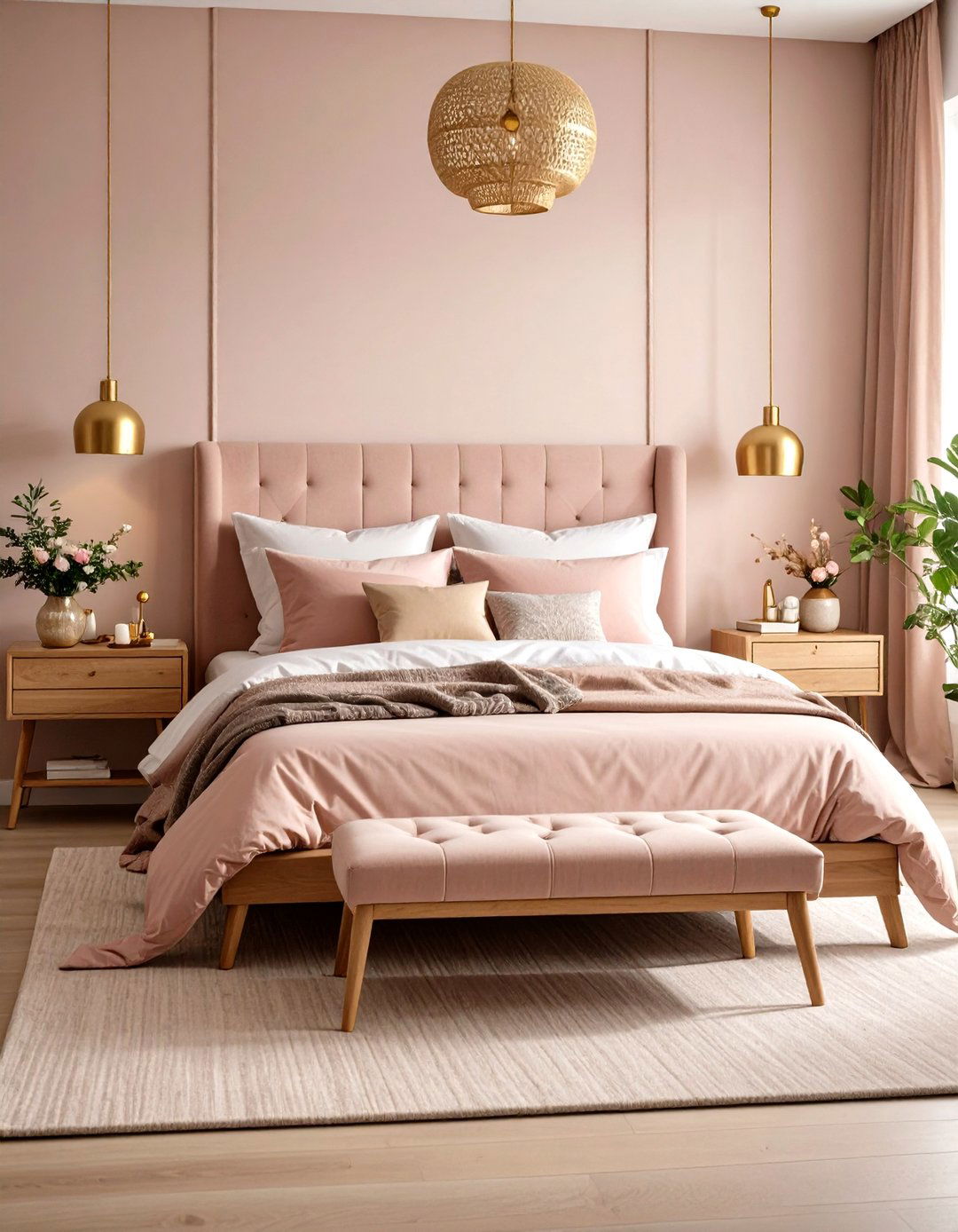 Scandinavian Serenity Pink and Gold Bedroom - 20 Pink and Gold Bedroom Ideas