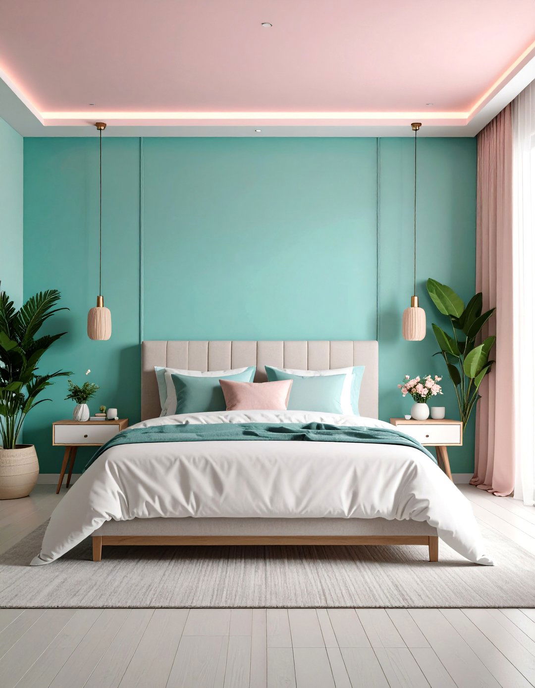 Scandinavian Simplicity - 20 Teal and Pink Bedroom Ideas