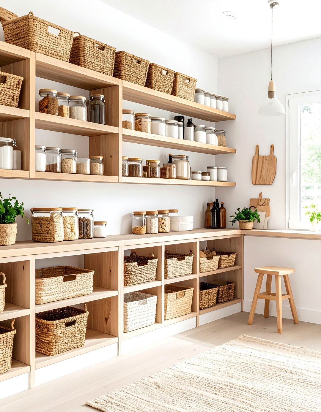 Scandinavian Style Kitchen Pantry with Light Wood Accents - 20 Kitchen Pantry Ideas