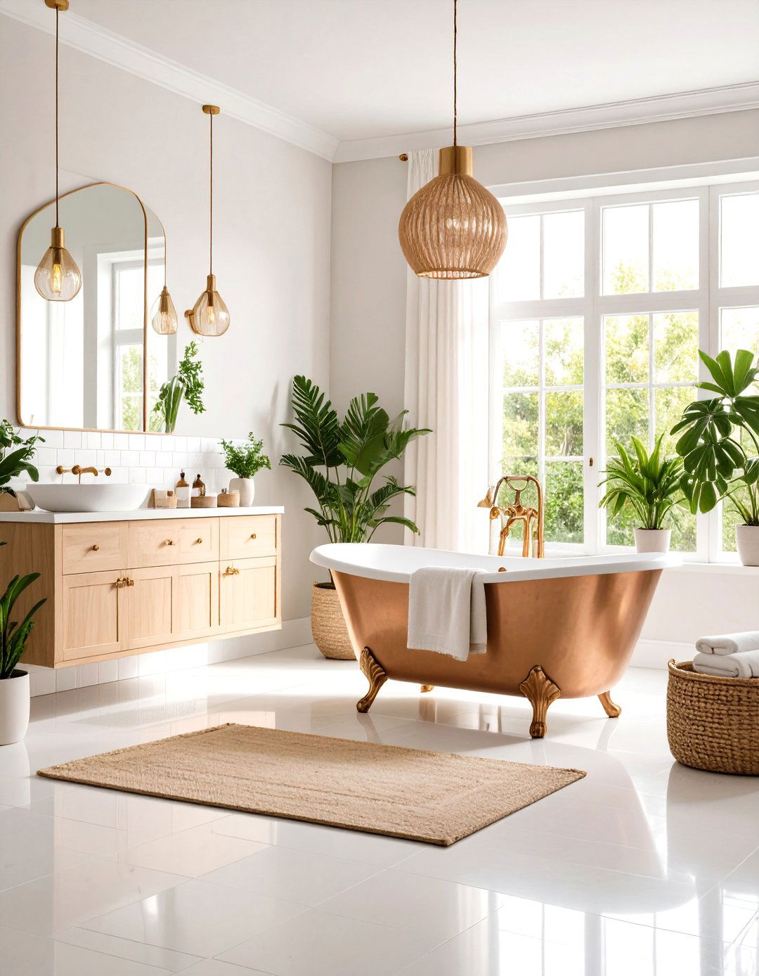 Scandinavian Vintage Bathroom with Clean Lines and Natural Wood - 20 Vintage Bathroom Ideas