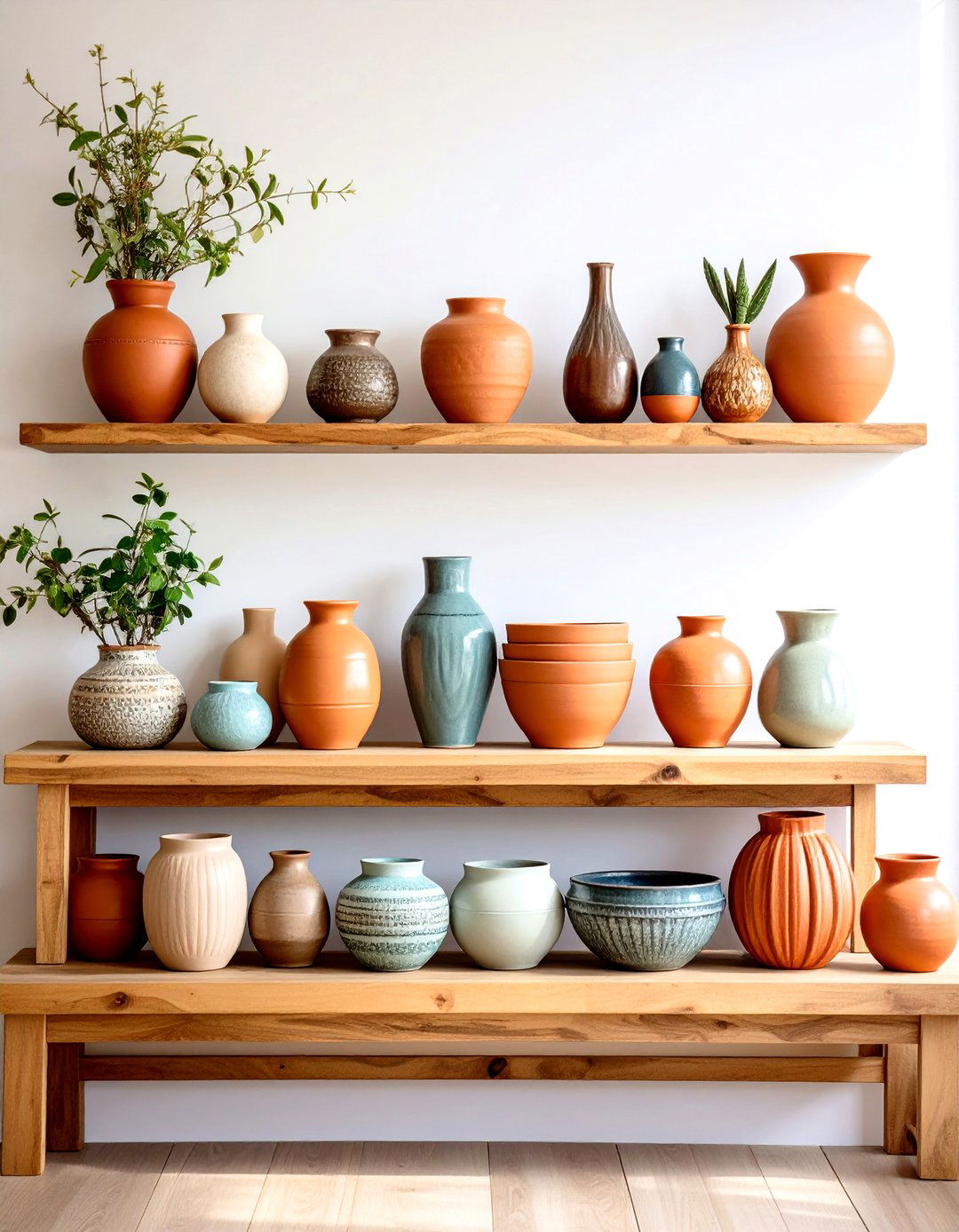 Scatter Terracotta and Clay Accents - 20 Boho Farmhouse Decor Ideas