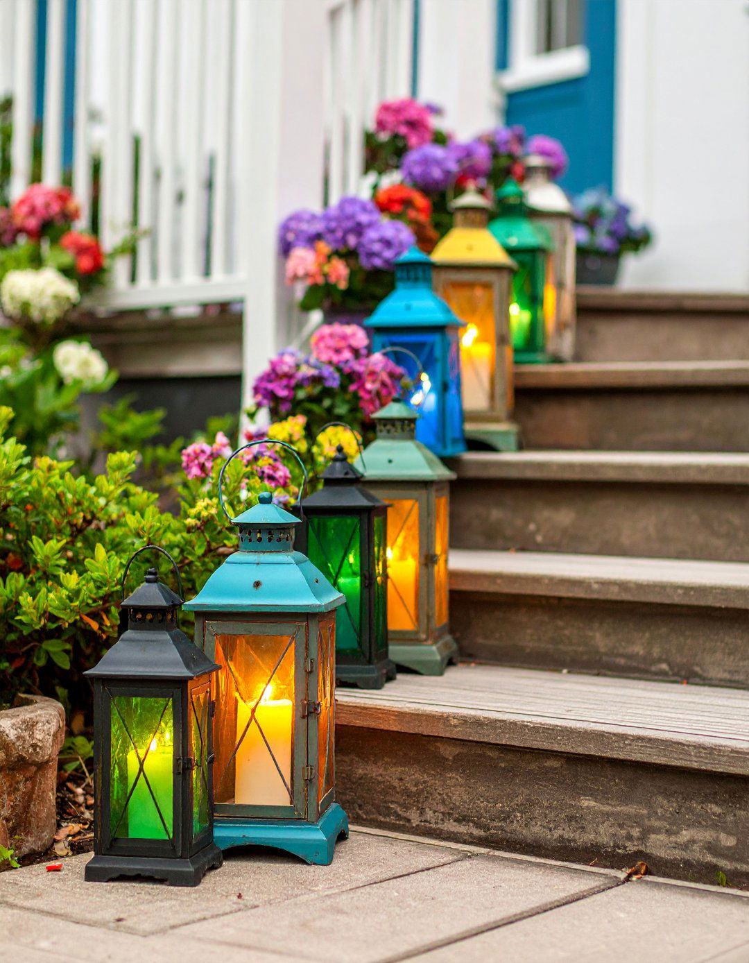 Scatter Vintage Lanterns and Candleholders - 20 Boho Garden Ideas