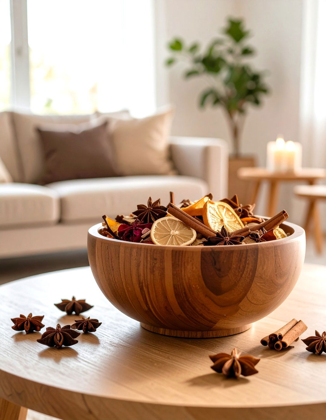 Scented Potpourri Dough Bowl for the Living Room - 20 Dough Bowl Decor Ideas