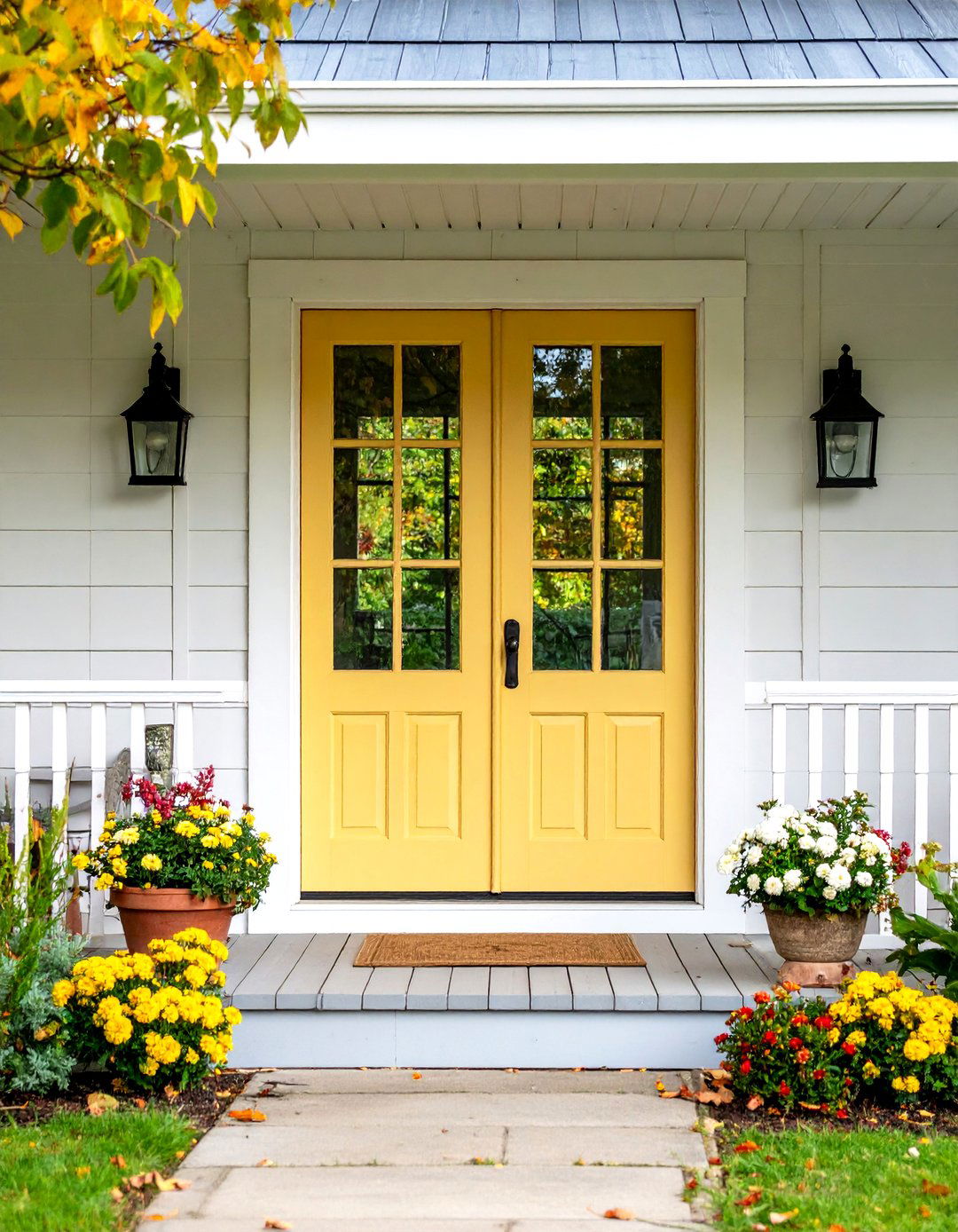 Screen Door Farmhouse Front Entry - 20 Farmhouse Front Door Ideas