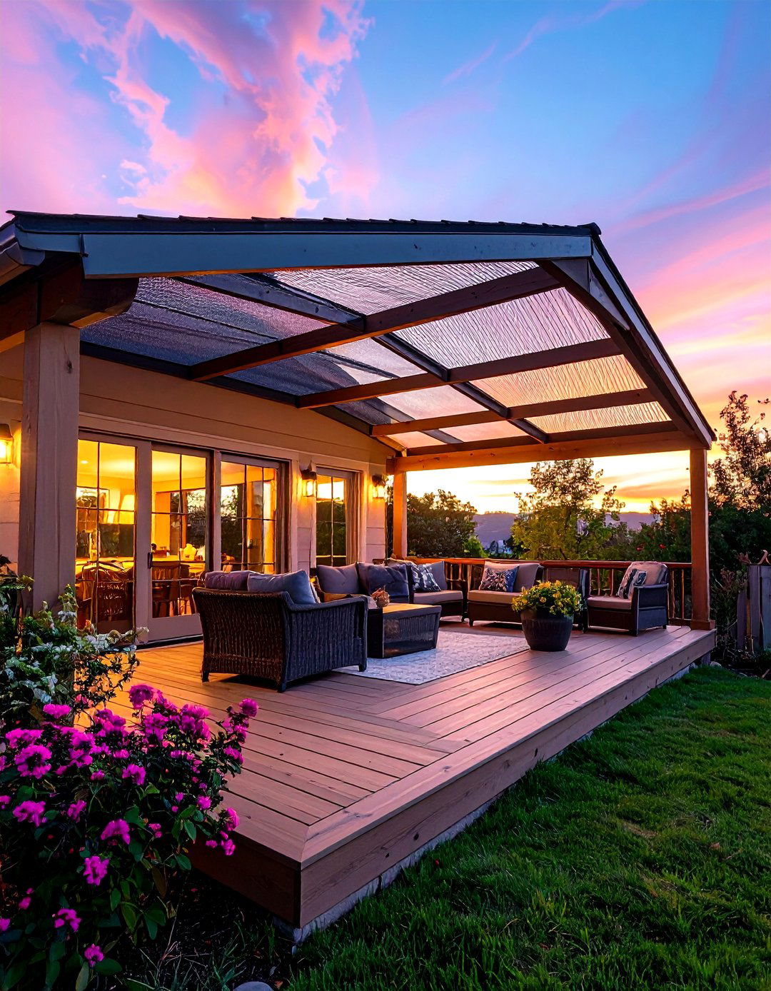 Screen Enclosed Gable Patio Roof Turns Bug Season into Bonus Time - 20 Gable Patio Roof Design Ideas