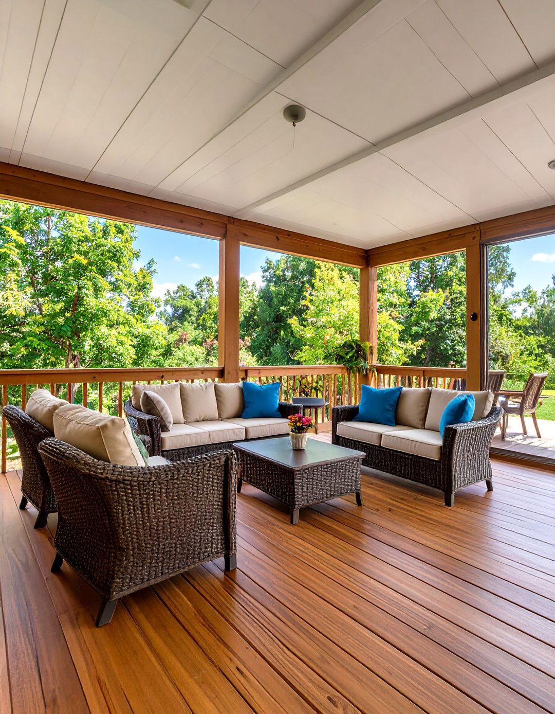 Screened In Sunroom Flowing into Open Deck - 20 Sunroom and Deck Combo Ideas