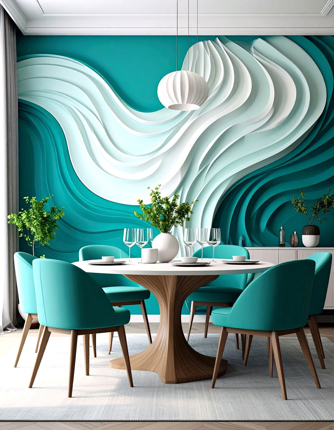 Sculptural D Gypsum Wall Paneling Drama - 20 Dining Room Wall Paneling Ideas
