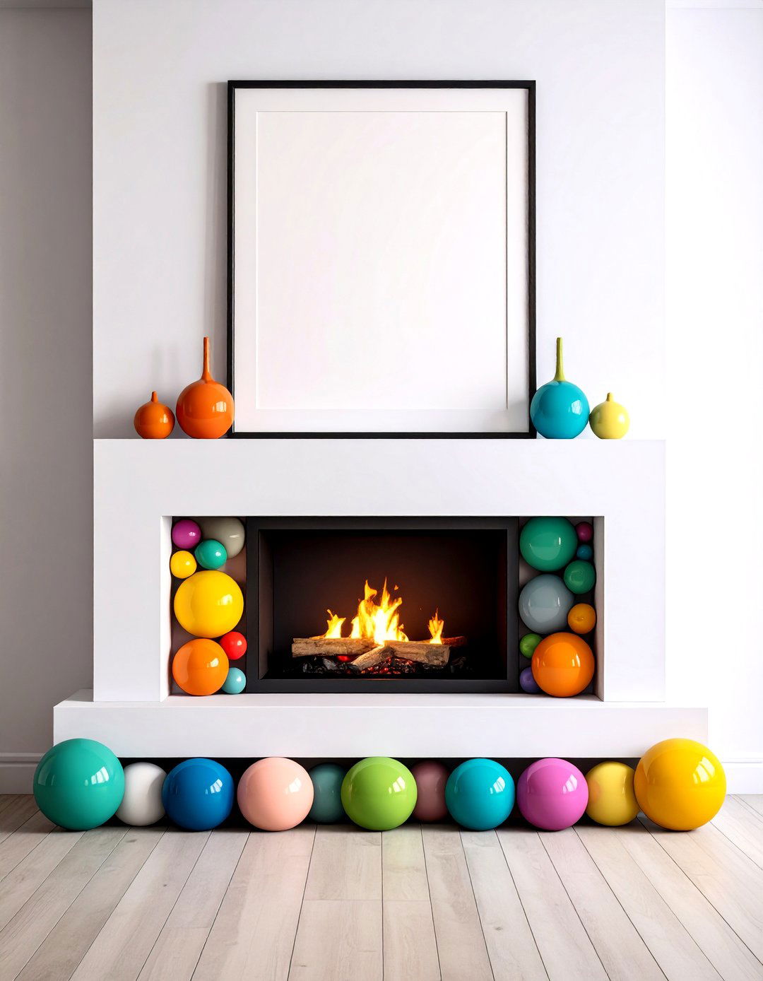 Sculptural Decor on a Non Working Fireplace Hearth - 20 Fireplace Hearth Ideas