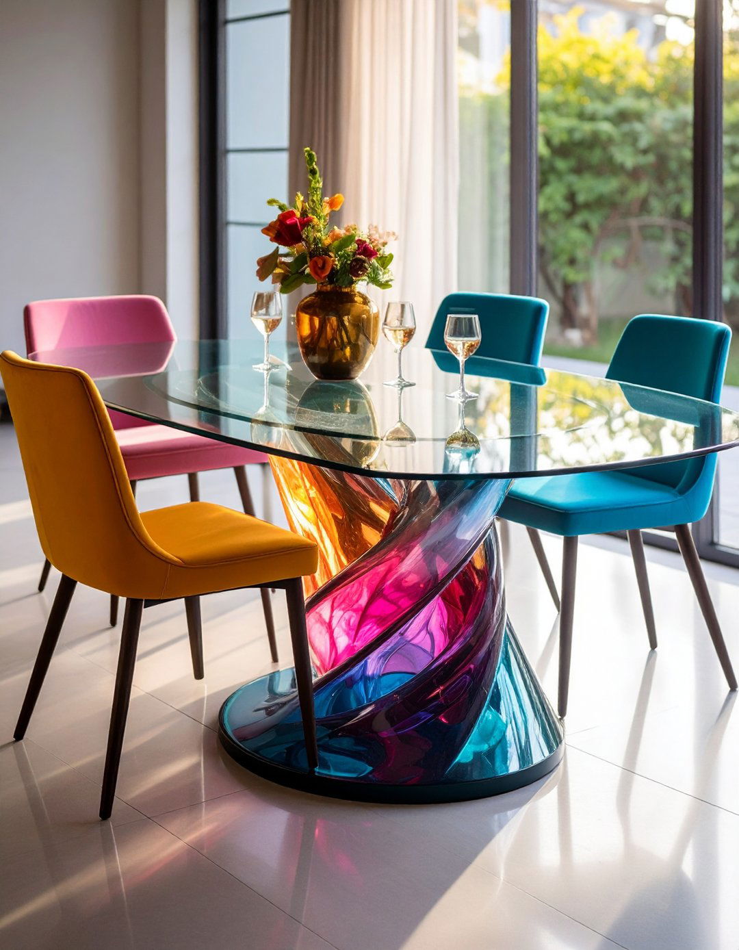 Sculptural Dining Room Table Bases - 20 Glam Dining Room Ideas