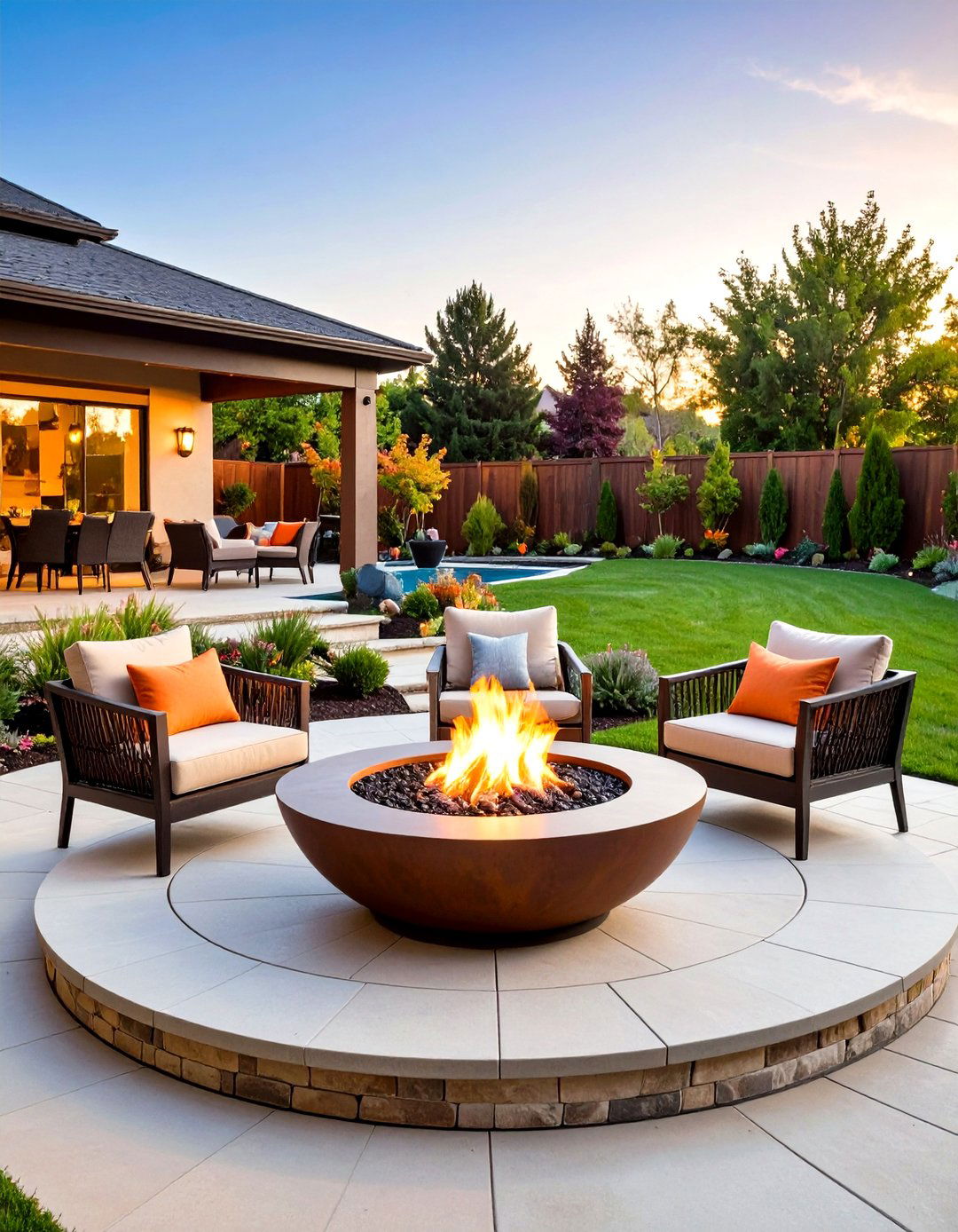 Sculptural Fire Pit Terrace - 20 Hardscape Ideas