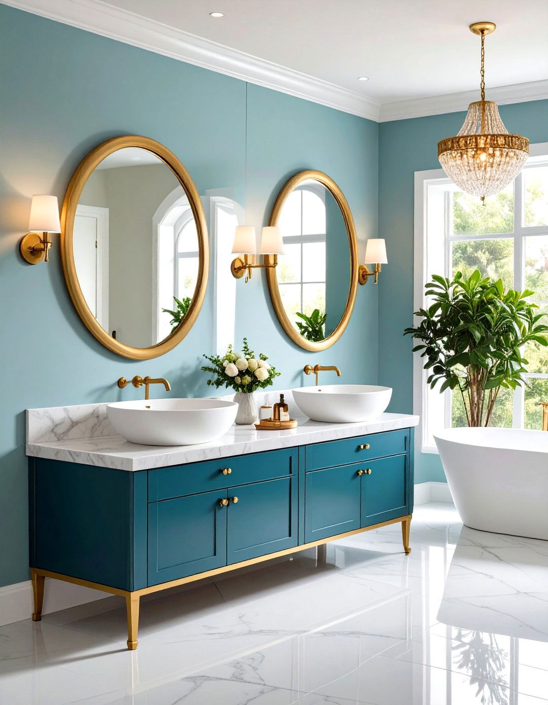 Sculptural Lighting Elevates Half Bathroom Ambiance - 20 Half Bathroom Ideas