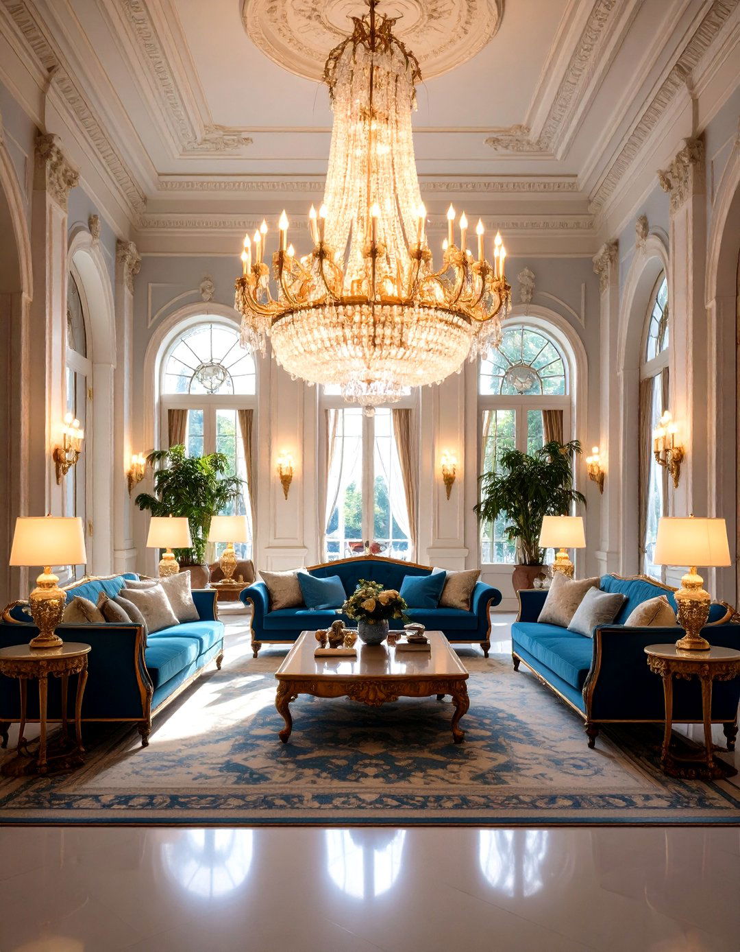 Sculptural Lighting Mansion Living Room - 20 Mansion Living Room Ideas