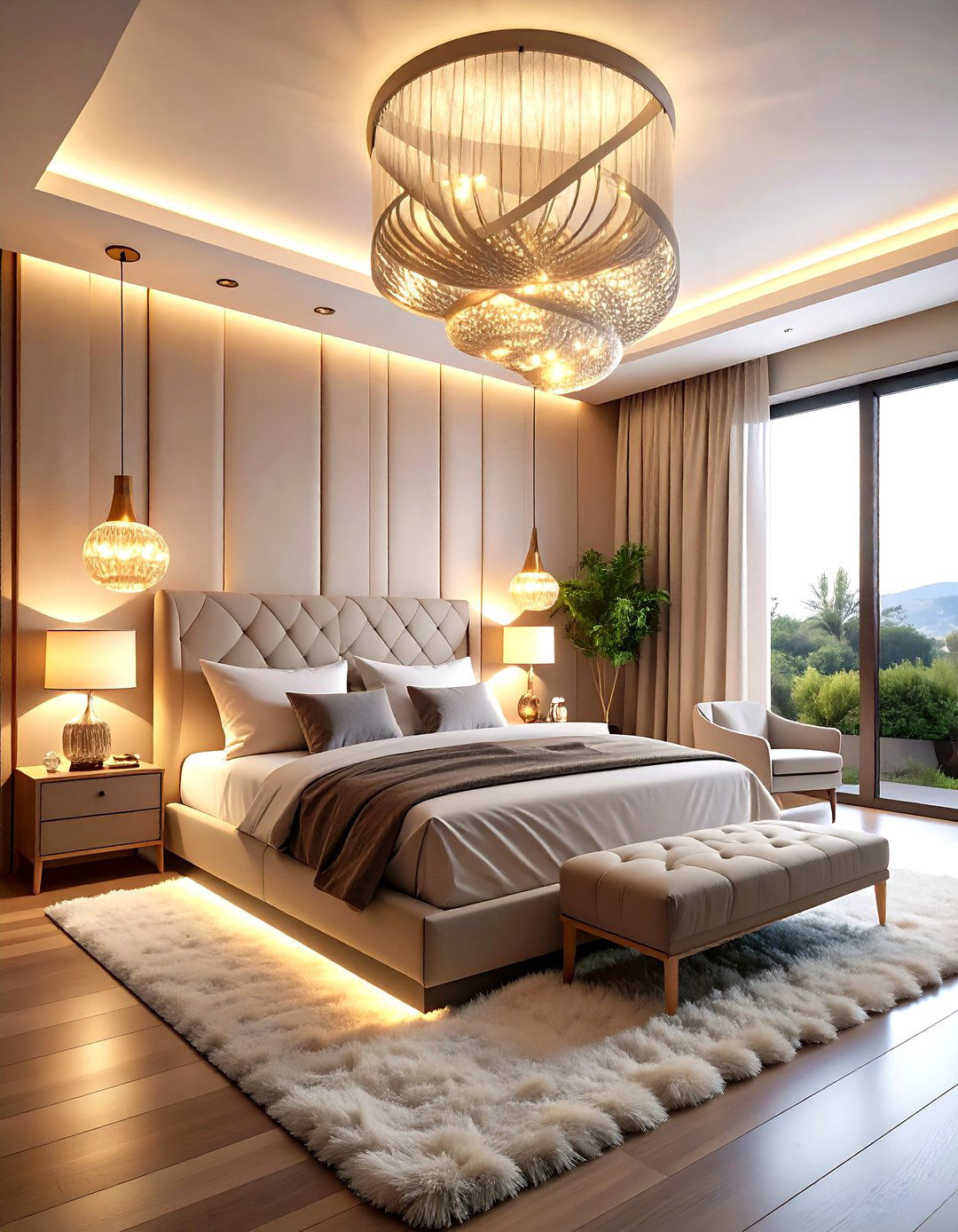 Sculptural Lighting as Bedroom Art - 20 Dreamy Bedroom Design Ideas