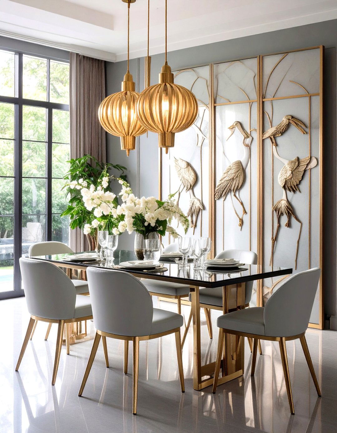Sculptural Screens Define Space Gracefully - 25 Art Deco Dining Room Ideas