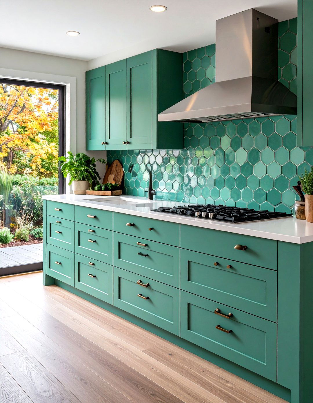 Seafoam Green Ceramic Mosaic Accents - 20 Seafoam Green Kitchen Ideas