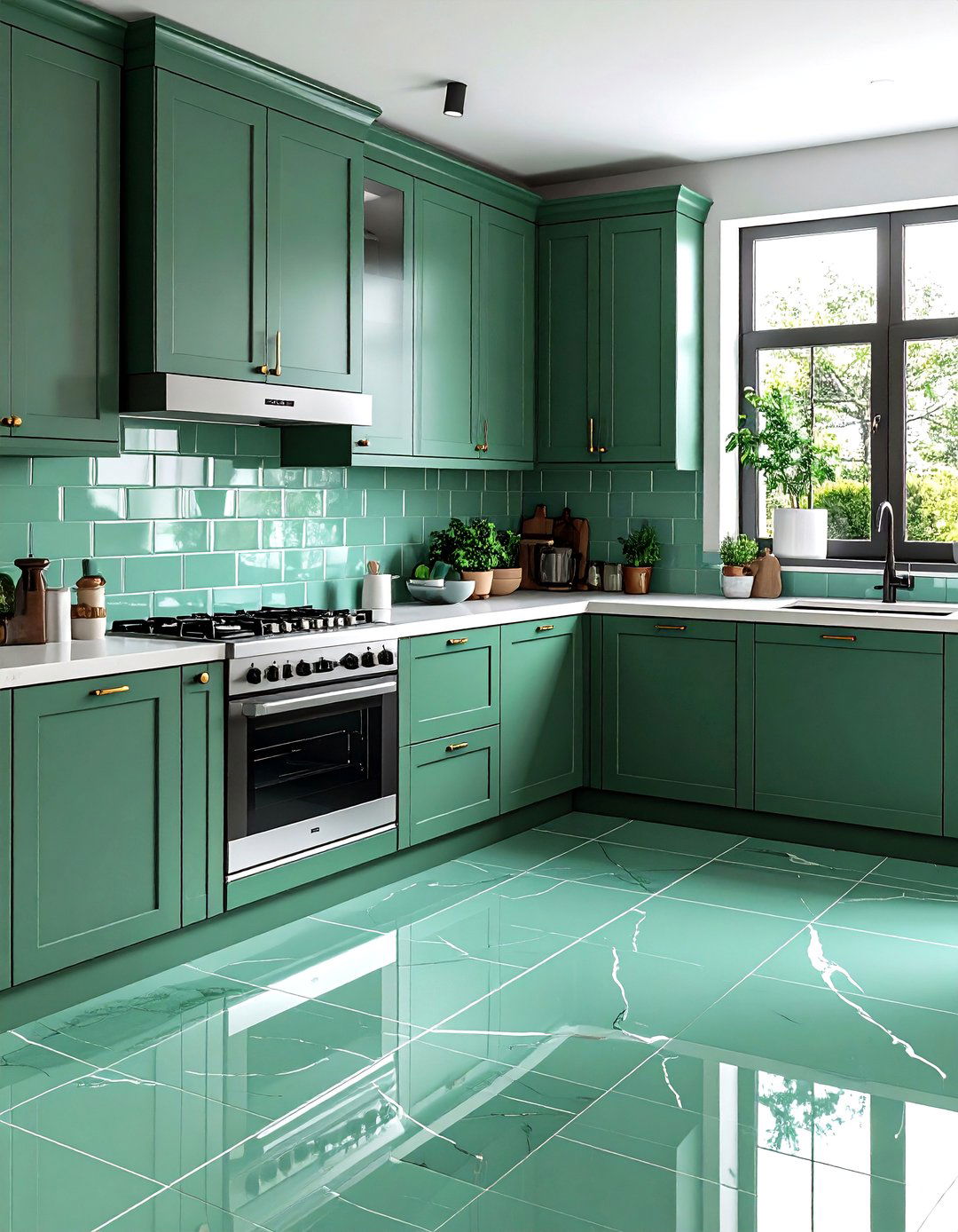 Seafoam Green Floor Tile - 20 Seafoam Green Kitchen Ideas