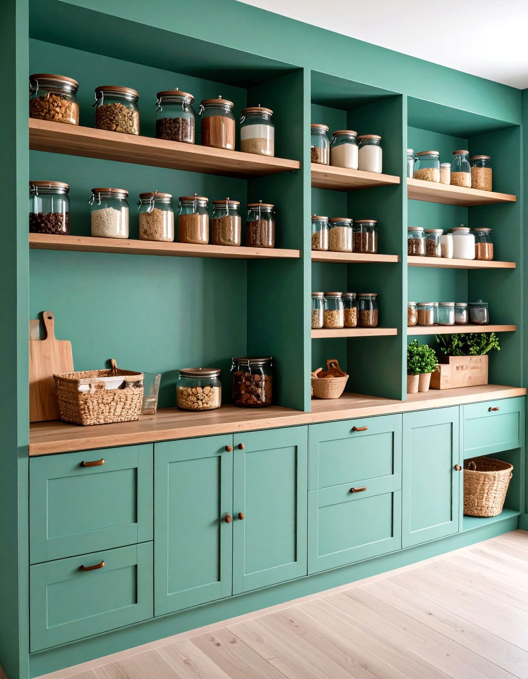 Seafoam Green Pantry Interior - 20 Seafoam Green Kitchen Ideas