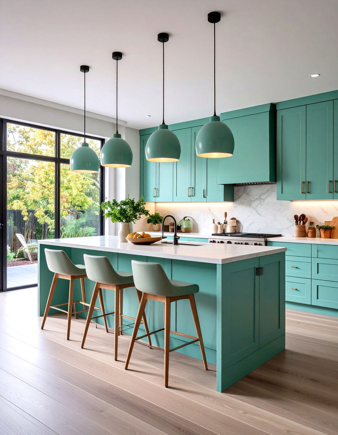 Seafoam Green Pendant Lights - 20 Seafoam Green Kitchen Ideas