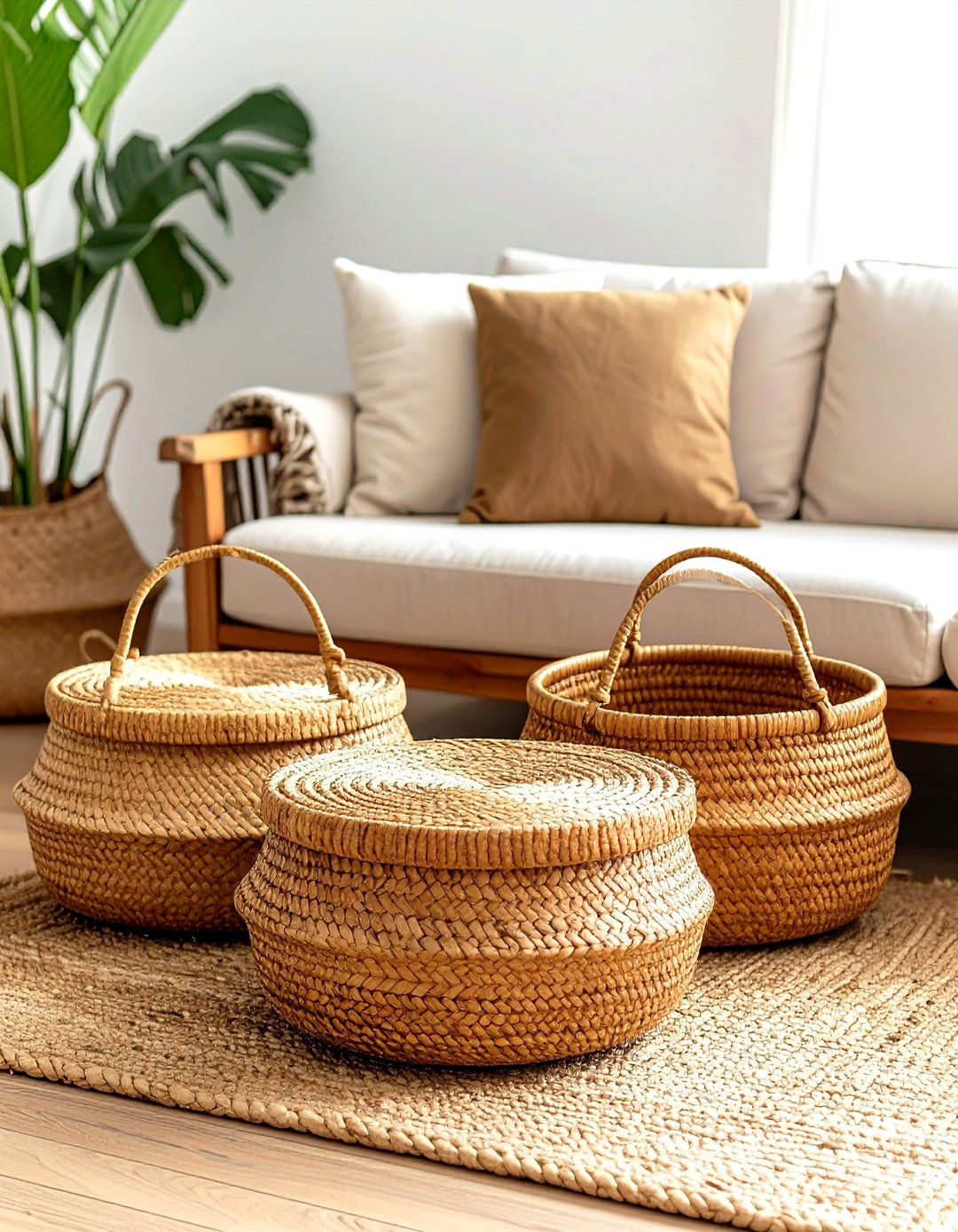 Seagrass Baskets Add Storage and Texture to Boho Decor - 20 Boho Decor Ideas