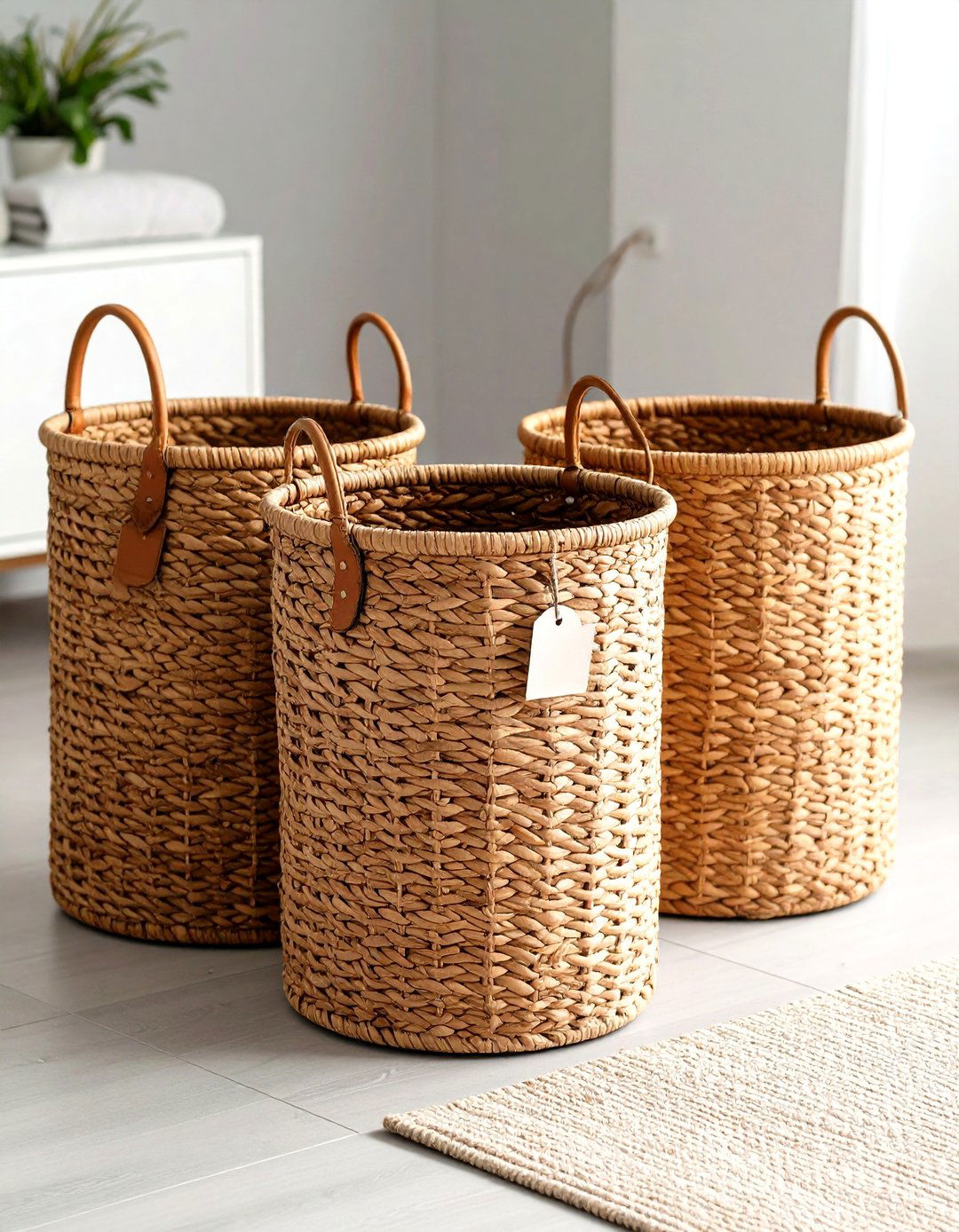 Seagrass Hampers Sort Loads in Style - 20 Boho Laundry Room Ideas