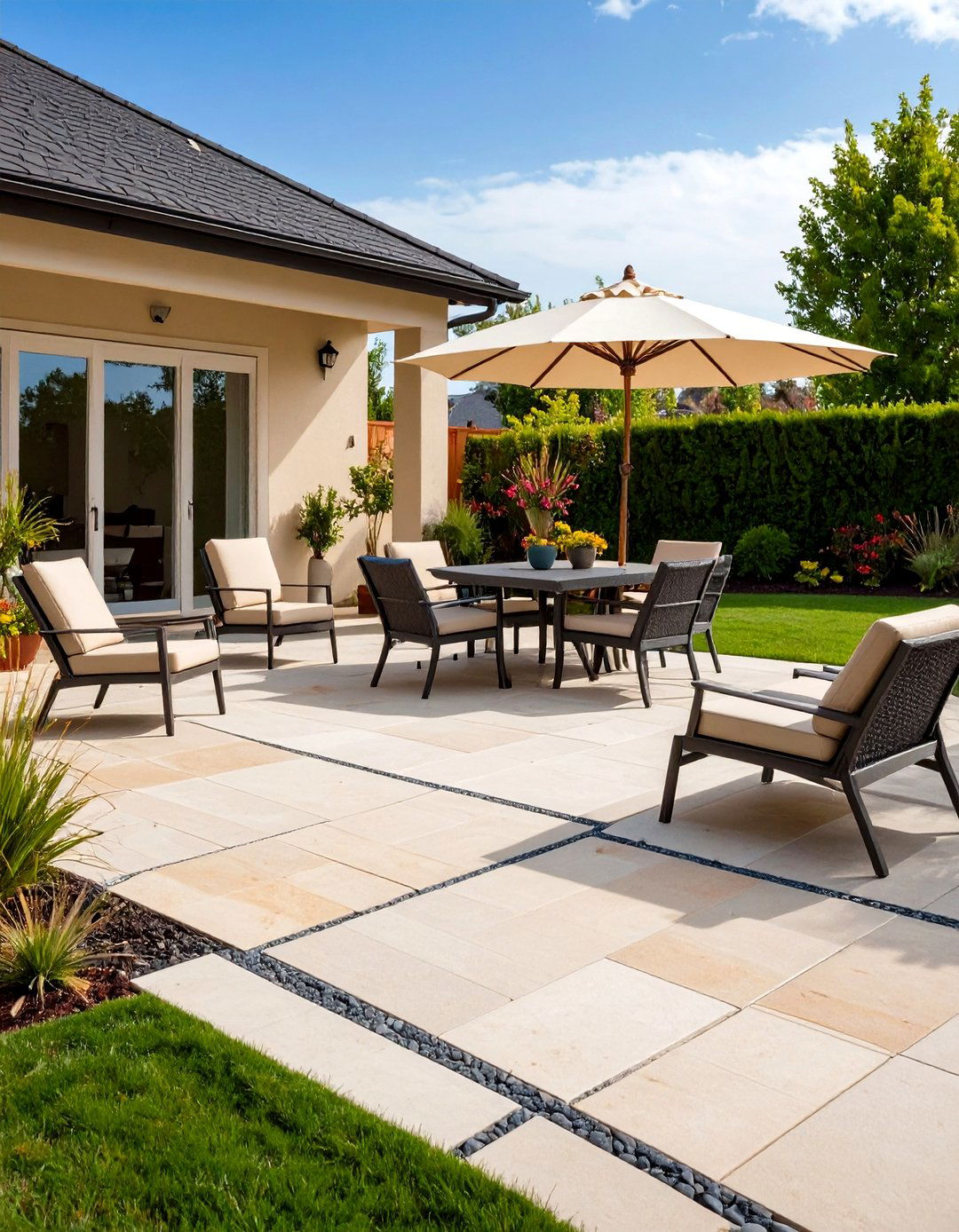 Sealed Low Maintenance Flagstone Patio for Busy Families - 20 Flagstone Patio Ideas