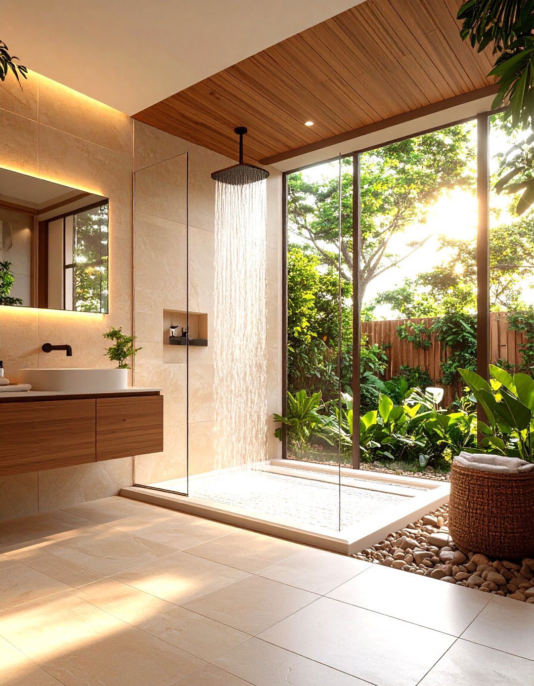 Seamless Curbless Floor Doorless Walk In Shower - 20 Doorless Walk In Shower Ideas