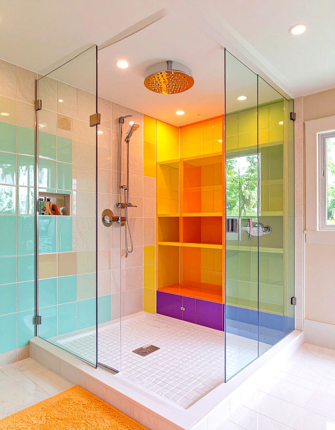 Seamless Floor to Ceiling Niche - 20 Shower Niche Ideas