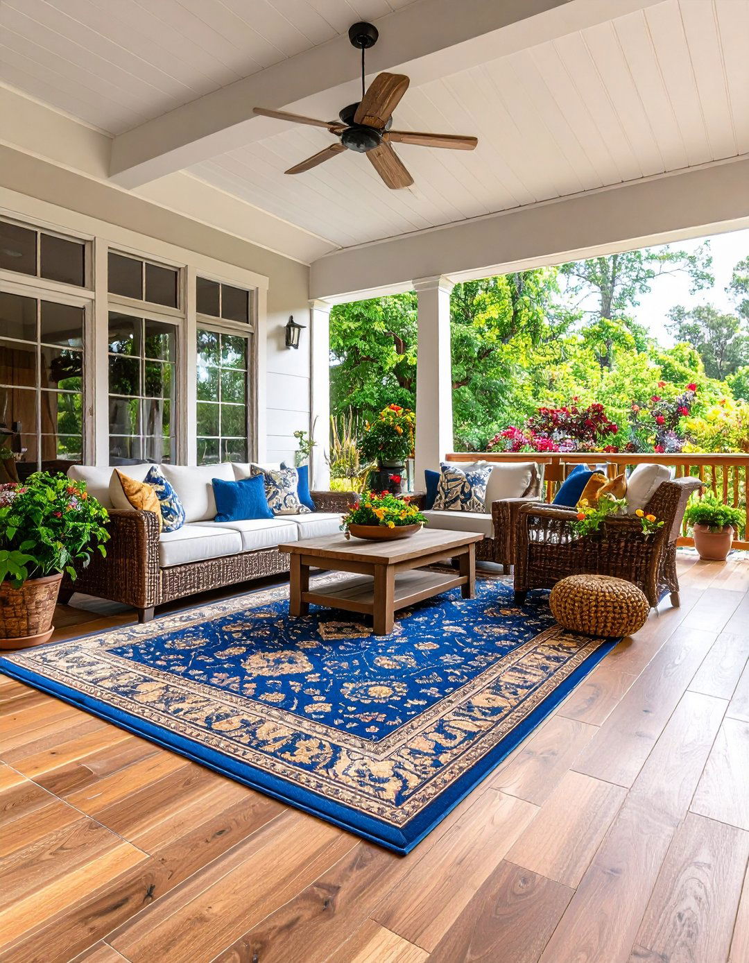 Seamless Indoor Outdoor Flooring That Removes Trip Edges - 20 Enclosed Porch Ideas
