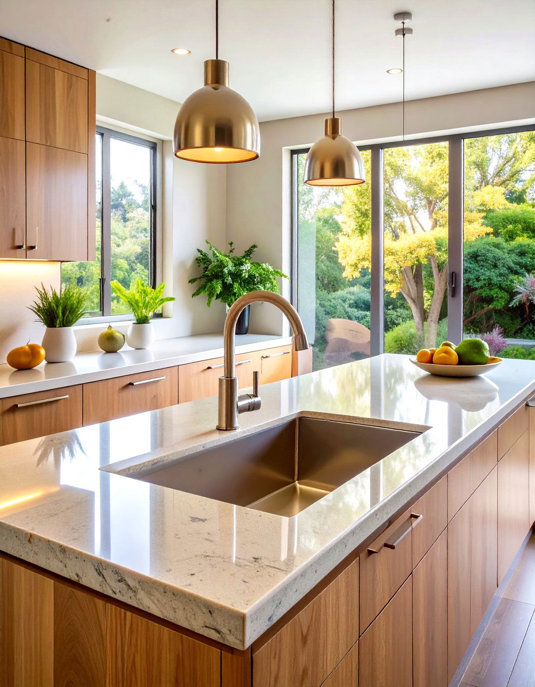 Seamless Integrated Sink Kitchen Countertops - 20 Kitchen Countertop Ideas