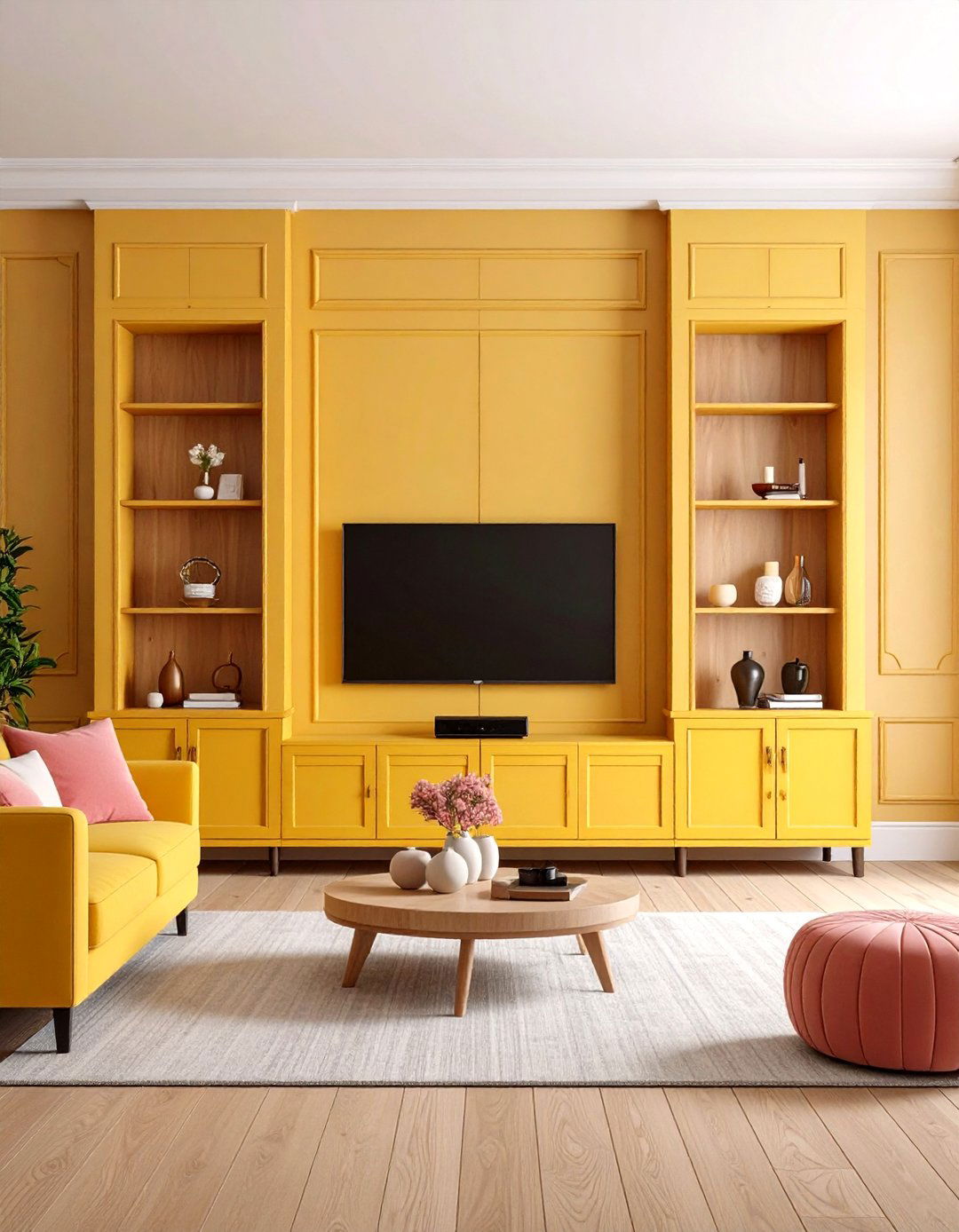 Seamless Living Room Media Cabinets Disguised as Architecture - 20 Floor to Ceiling Cabinets Ideas