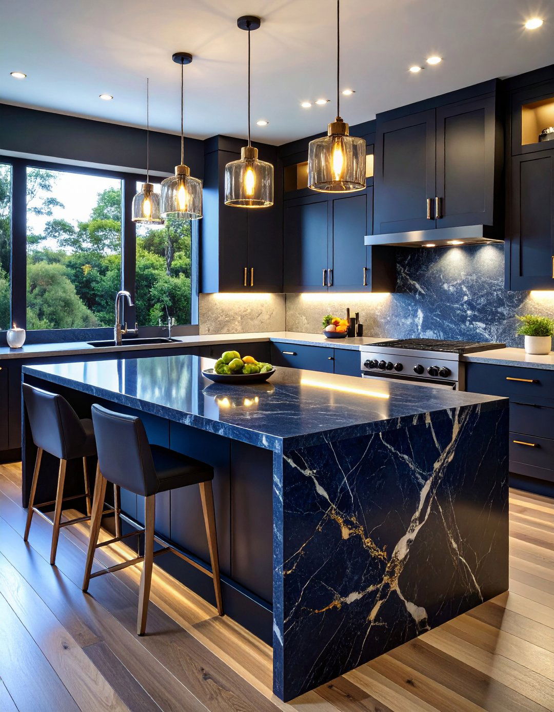Seamless Midnight Quartz Keeps Messes Invisible - 20 Black Kitchen Countertops