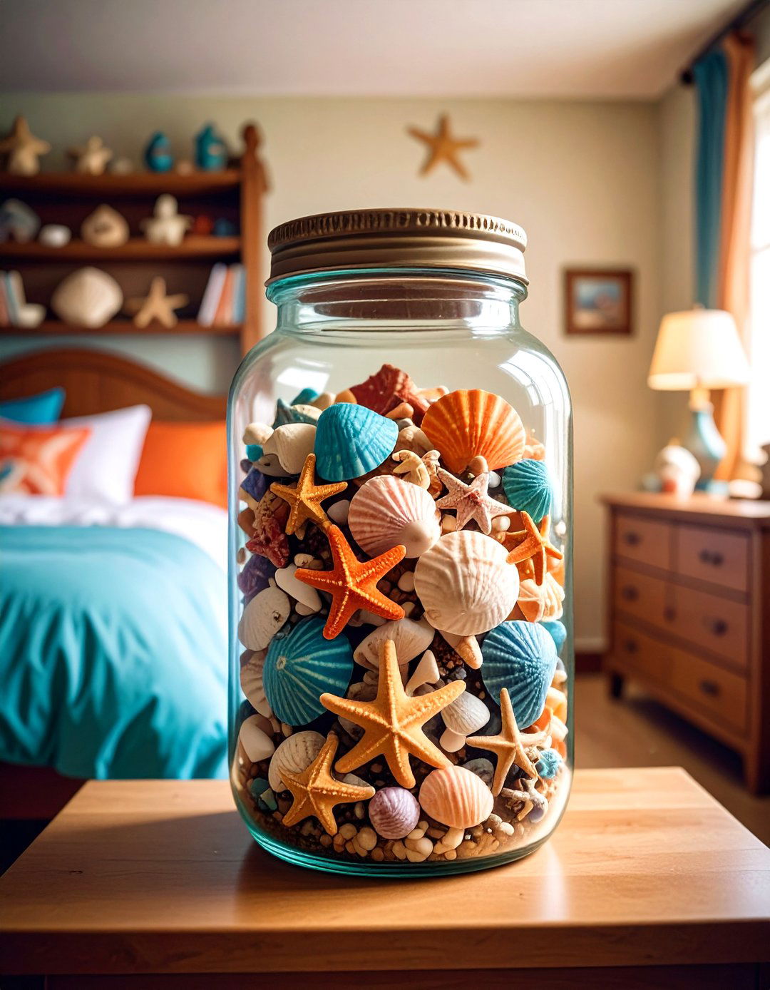 Seashell Displays in Pirate Bedroom - 20 Pirate-themed Bedroom Ideas