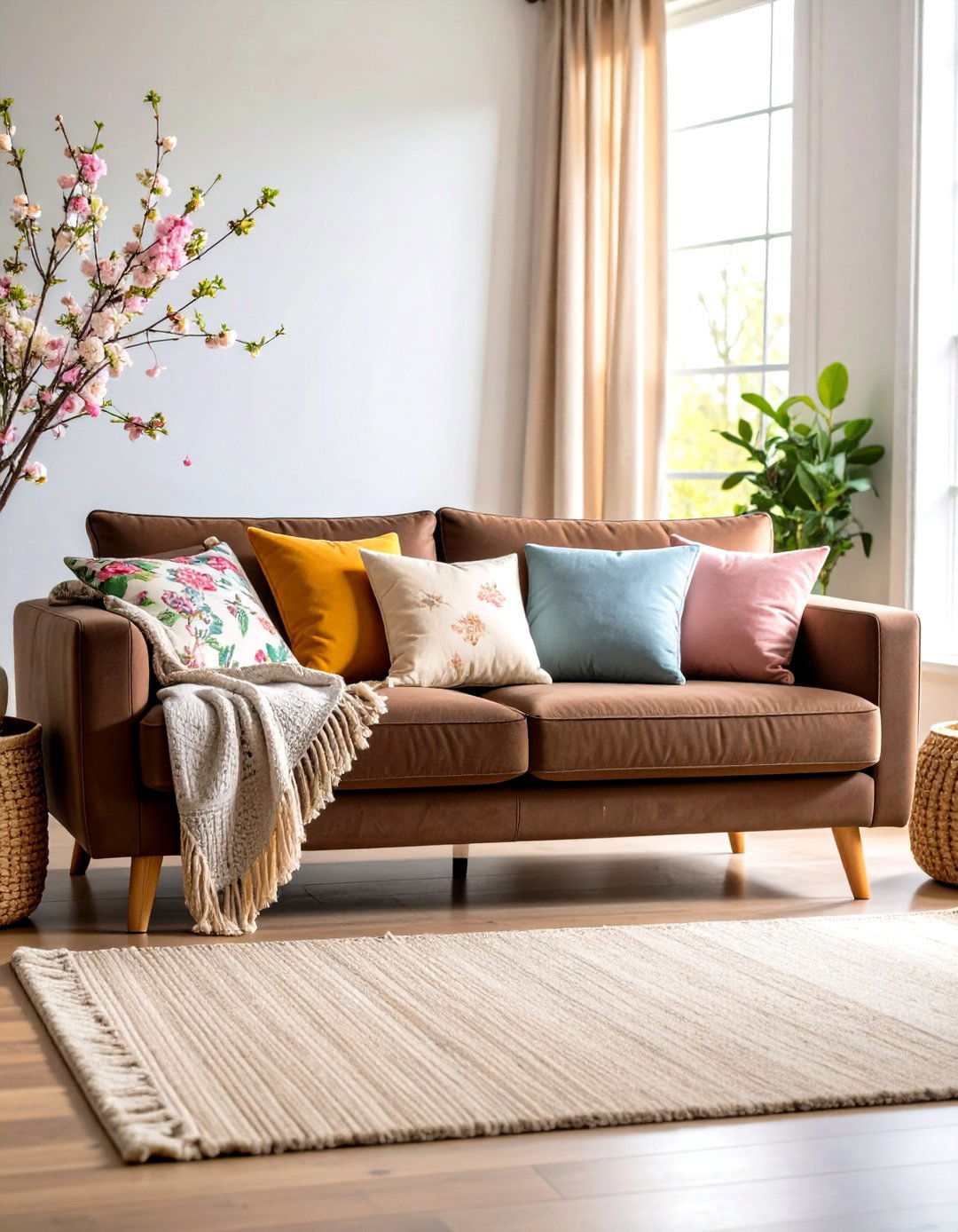 Seasonal Accent Swaps - 20 Dark Brown Couch Living Room Ideas