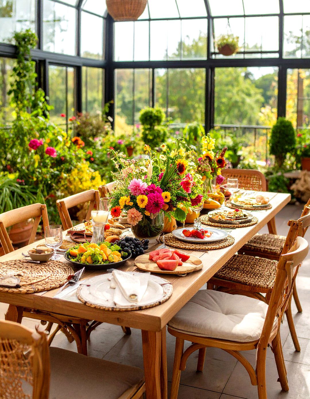 Seasonal Centerpiece Rotation in the Dining Room - 20 Greenhouse Dining Room Ideas